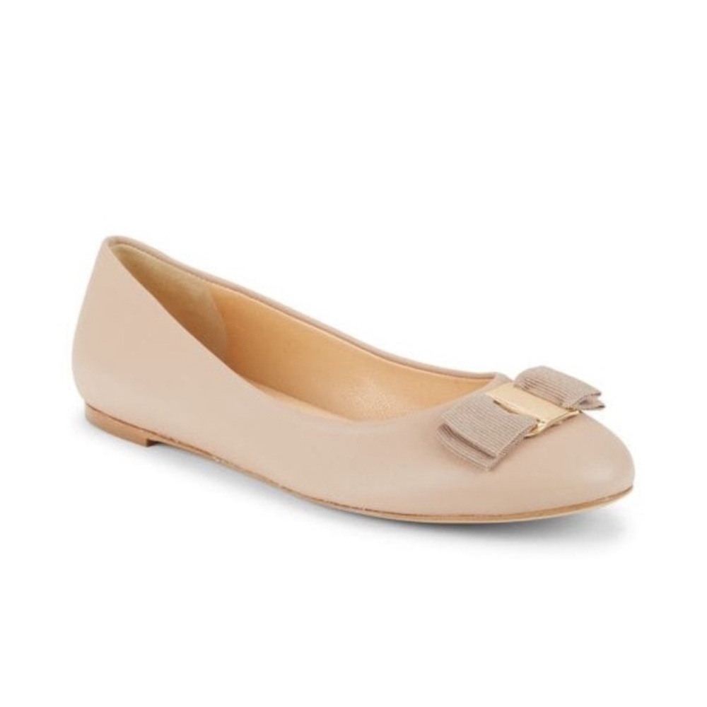 Bruno Magli Mina Bow Leather Ballet Flats Sz 36.5/Us6.5